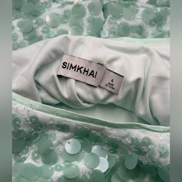 🆕 SIMKHAI 🧿 NWOT Bex Sequined Embellished Maxi Dress, Seafoam Green - Sz US 4 - Picture 15 of 15